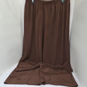 Vintage Nira Nira Women's Wide Legs Pants Sz 1XL 100%Silk Elastic Waist